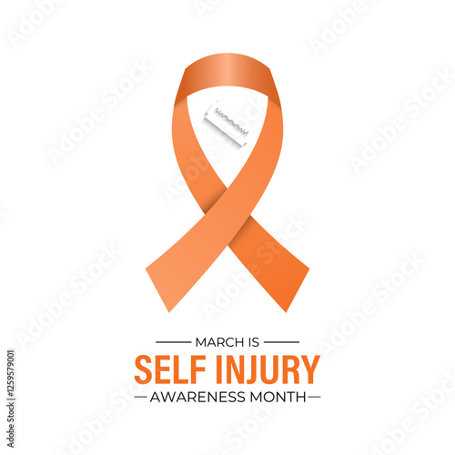 Self-Injury Awareness Month (SIAM) is observed every March to raise awareness and reduce stigma about self-harm. Design for banner, cards, prints, social media, poster, flyer and background design.