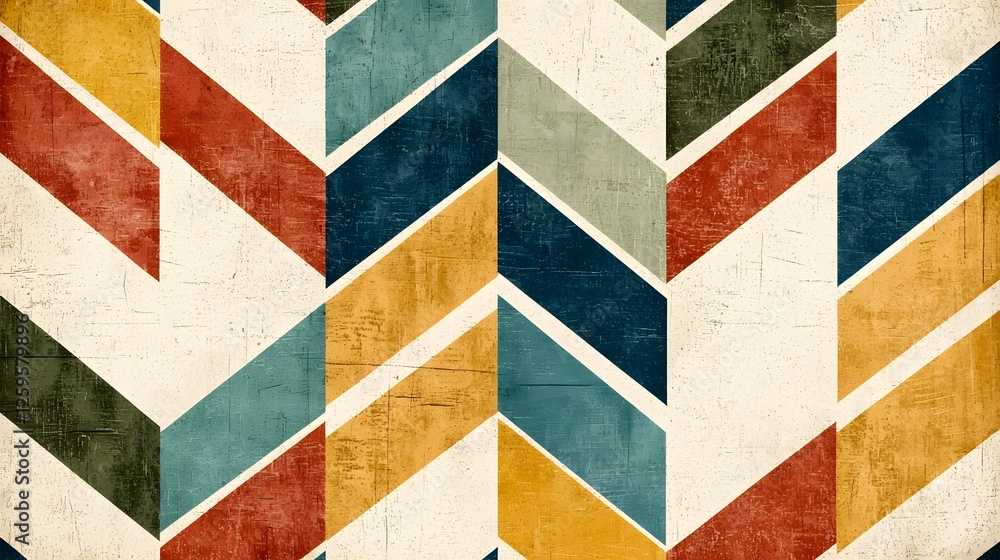 Fototapeta premium Geometric Colorful Pattern with Textured Vintage Background Design
