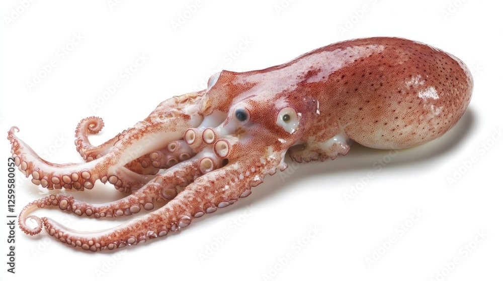 Fresh octopus on white background; seafood, cooking Fresh octopus on white background; seafood, cooking