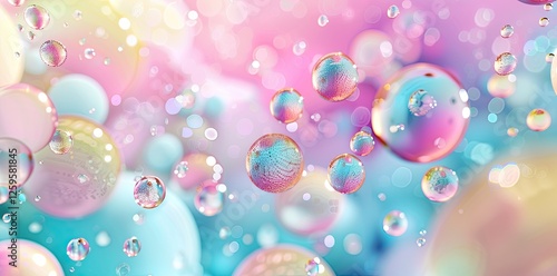 Wallpaper Mural abstract background with floating pastel sphere Torontodigital.ca