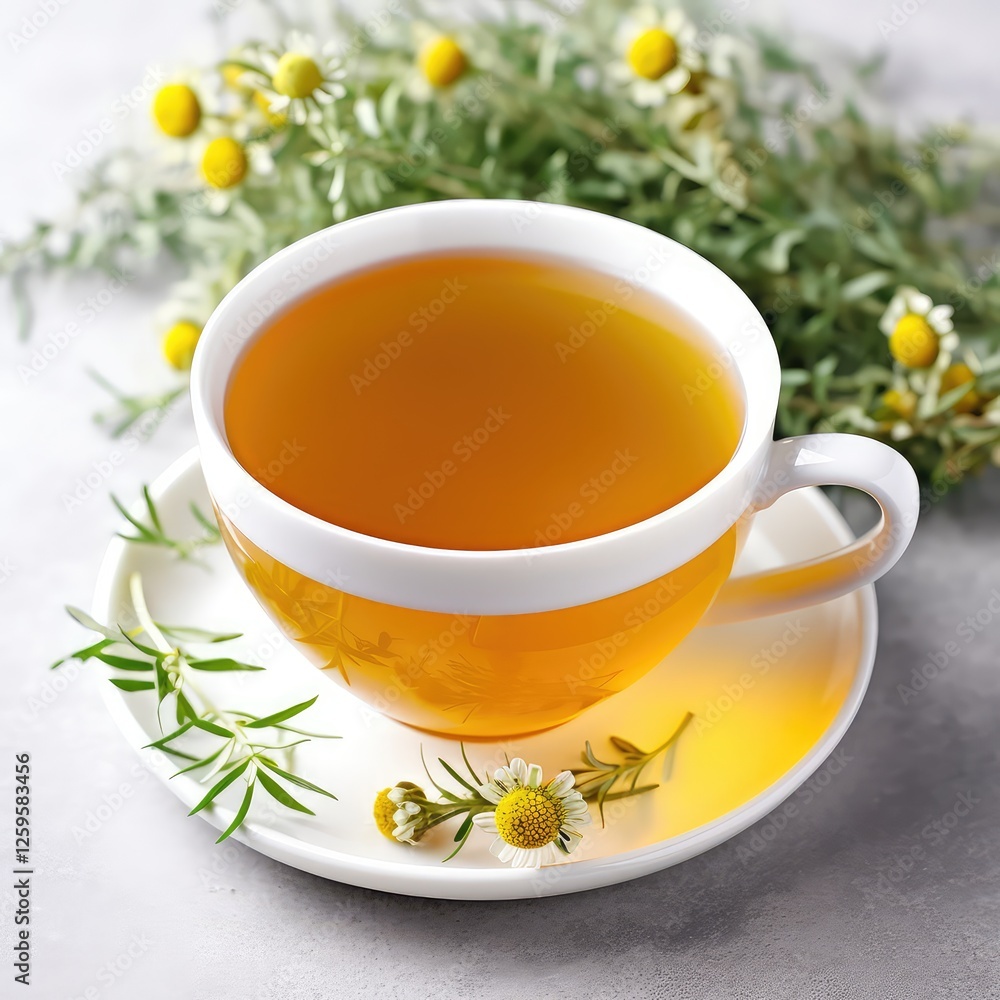 Aromatic Chamomile Tea in a Cozy Cup: Soothing Herbal Infusion for Wellness Aromatic Chamomile Tea in a Cozy Cup: Soothing Herbal Infusion for Wellness