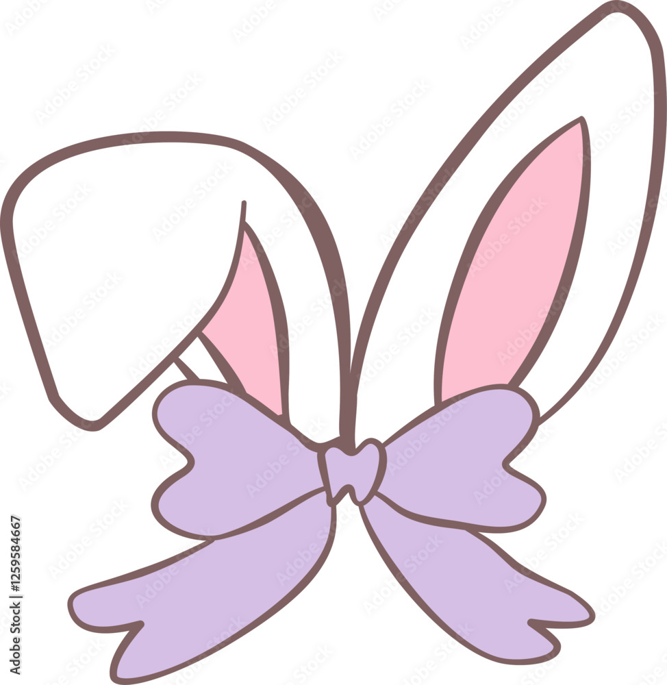 Easter Day: Easter Bunny Floral, Easter Rabbit and Bow - Retro Easter, Groovy Easter Pastel Easter Day: Easter Bunny Floral, Easter Rabbit and Bow - Retro Easter, Groovy Easter Pastel