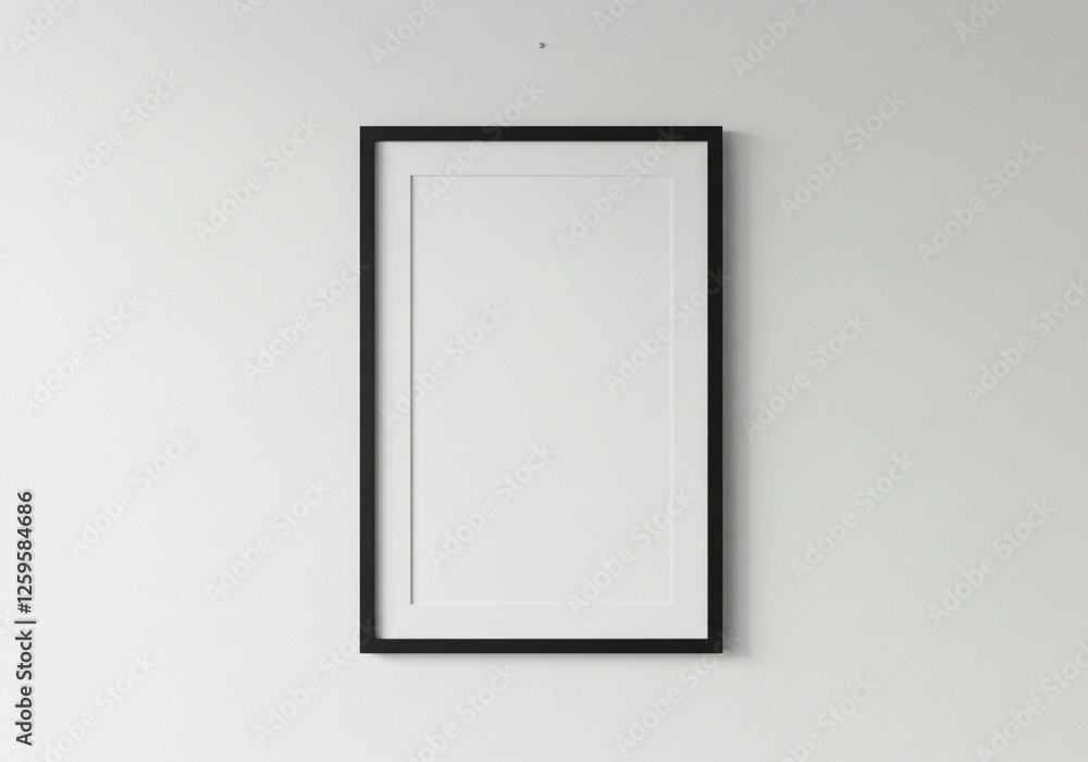 This image features a vertical black picture frame with a clean, simple design surrounding an empty white space, ideal for mockups or displays This image features a vertical black picture frame with a clean, simple design surrounding an empty white space, ideal for mockups or displays