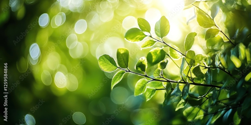 Sunlit Green Leaves: A Vibrant Springtime Scene Sunlit Green Leaves: A Vibrant Springtime Scene