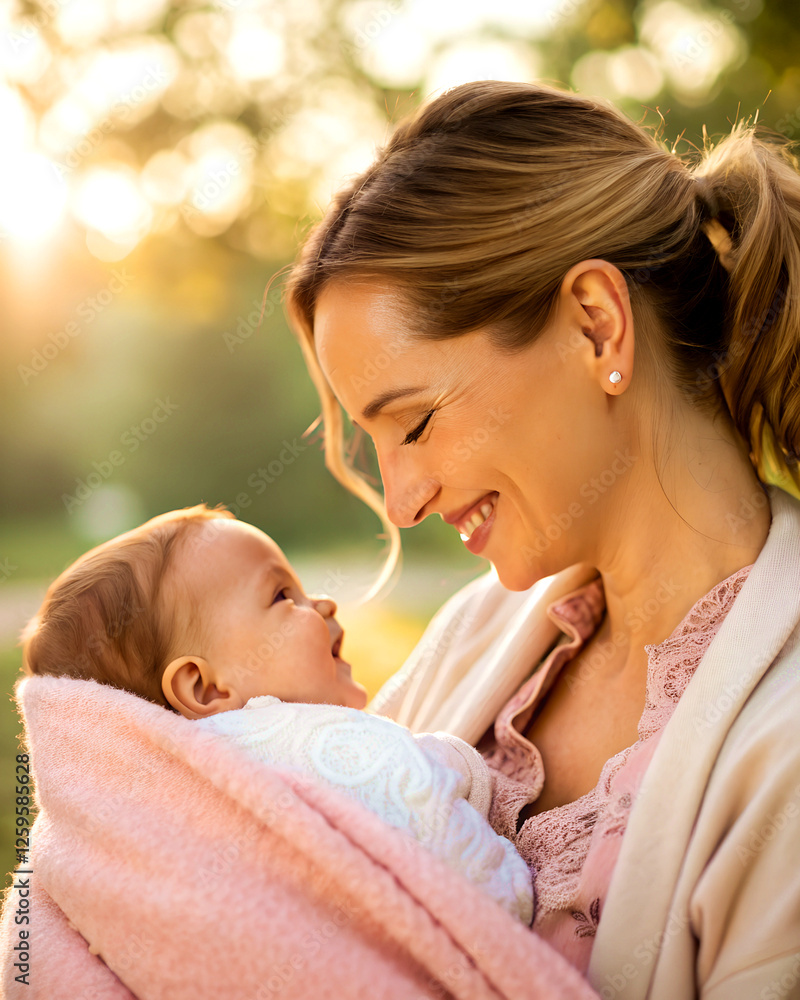A loving mother tenderly holding her baby in a warm and heartfelt embrace, radiating care and affection in a cozy and serene setting. A loving mother tenderly holding her baby in a warm and heartfelt embrace, radiating care and affection in a cozy and serene setting.