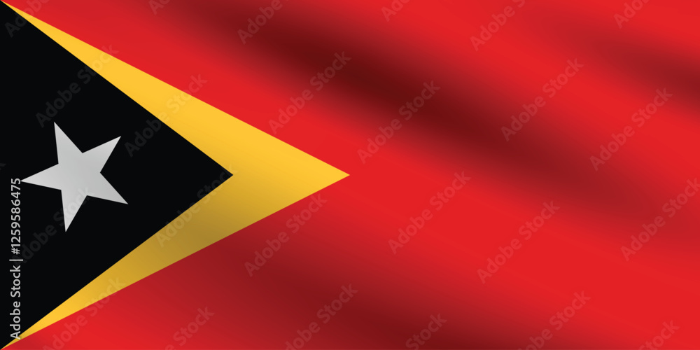 Flag of East Timor. East Timor flag official size and color standards digital vector illustration. Waving flag. Flag of East Timor. East Timor flag official size and color standards digital vector illustration. Waving flag.