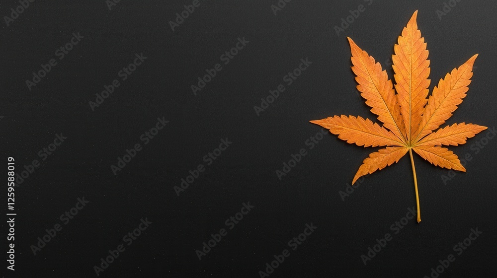 Golden marijuana leaf with shimmering edges on black Golden marijuana leaf with shimmering edges on black