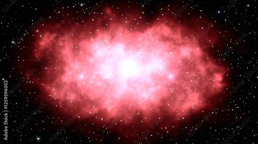 Fototapeta premium Vibrant Cosmic Nebula in Deep Space with Bright Stars and Gas Clouds