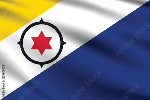 Flag of Caribisch Nederland. Caribisch Nederland flag official size and color standards digital vector illustration. Waving flag.