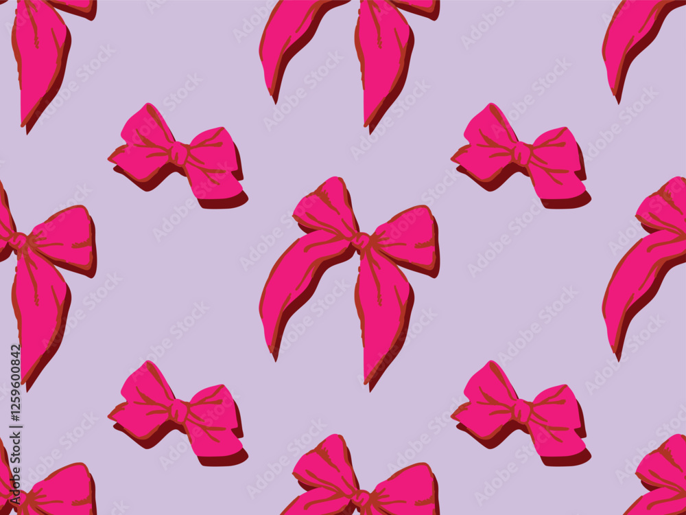 Bow seamless pattern. Abstract background, wrapping paper, fabric pattern, wallpaper with hand drawn style vector illustration Bow seamless pattern. Abstract background, wrapping paper, fabric pattern, wallpaper with hand drawn style vector illustration