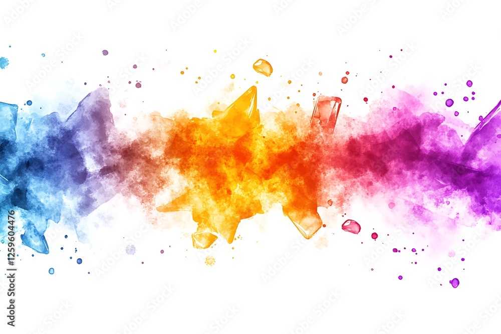 Fototapeta premium Vibrant abstract background texture with colorful splashes in digital art studio