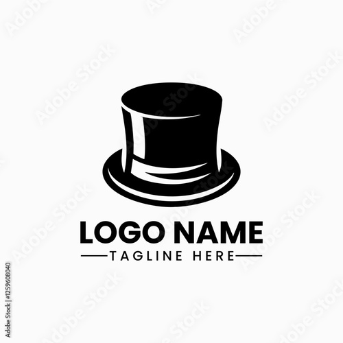 Retro tophat logo vector icon Simple magician top hat logo icon vector black top hat icon vector graphic design illustration creative