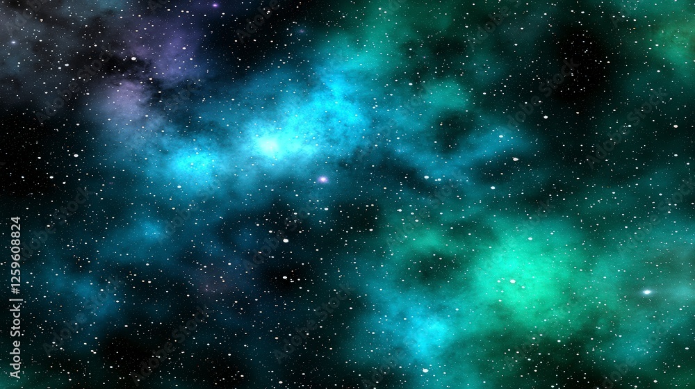 Naklejka premium Expansive Colorful Cosmic Background with Stars and Nebula Effects