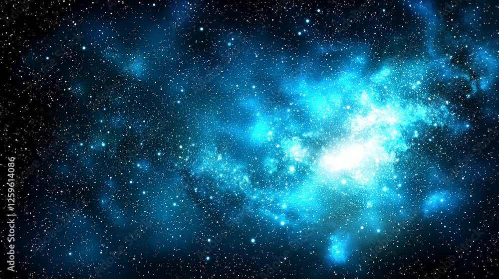 Fototapeta premium Deep Space Galaxy with Bright Stars and Nebula in Vibrant Colors