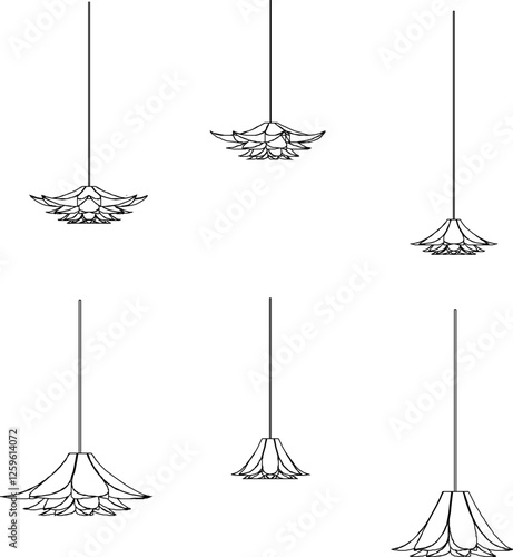 silhouette vector sketch illustration design detail chandelier hall room