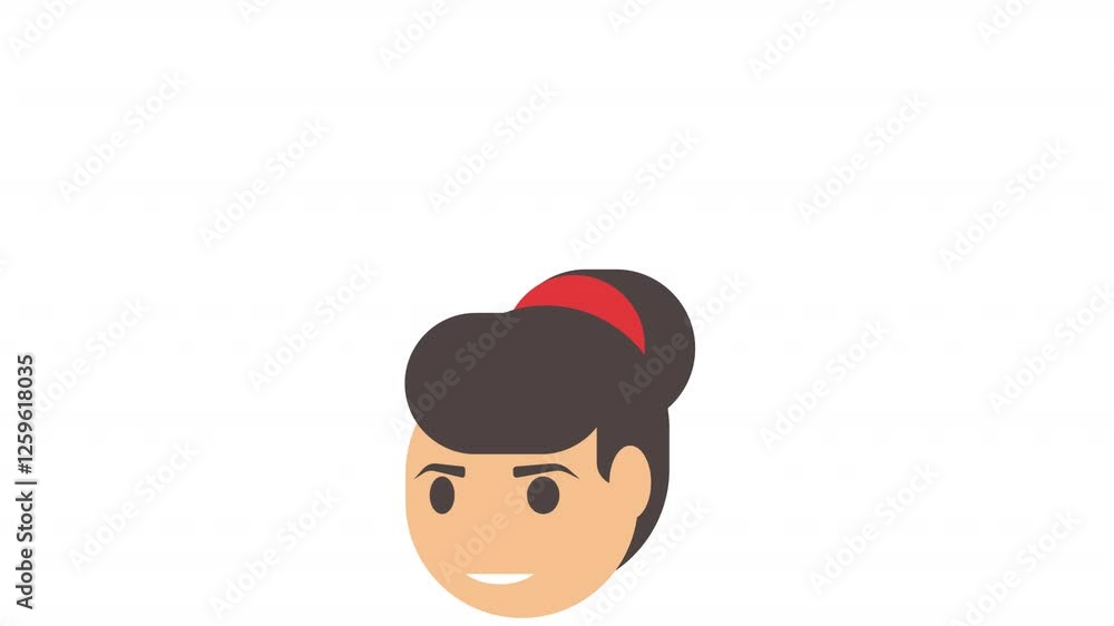 Woman with a light bulb above her head. Animation idea, alpha channel. Cartoon Woman with a light bulb above her head. Animation idea, alpha channel. Cartoon