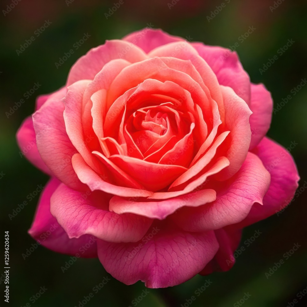 Close-up of a vibrant pink and orange rose, showcasing its delicate petals and intricate details. Close-up of a vibrant pink and orange rose, showcasing its delicate petals and intricate details.