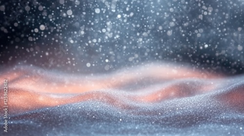 Winter's Gentle Embrace: A serene landscape of snow gently falling, creating a soft, diffused light over a softly undulating snowdrift.