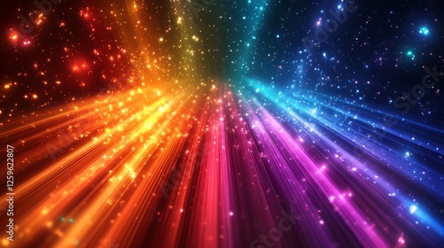 Fototapeta Naklejka Na Ścianę i Meble -  Abstract cosmic shimmer rays background. Featuring cosmic shimmer rays and vivid colors. Emphasizing movement and depth. Ideal for space and artistic themes.