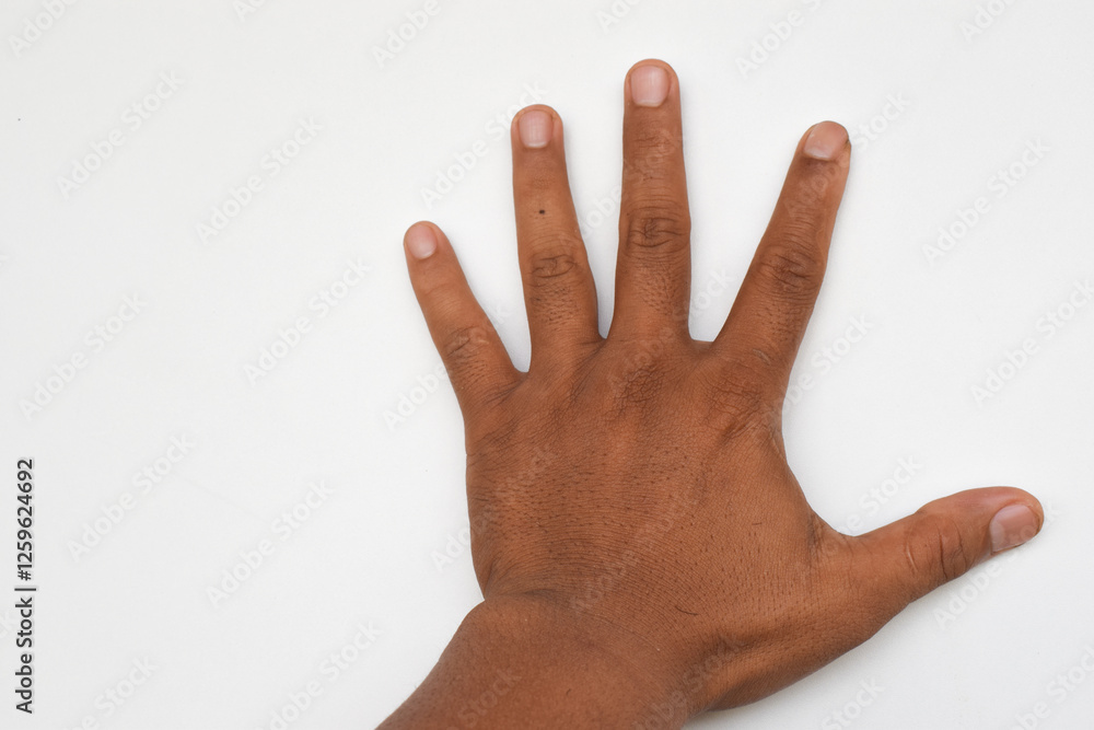 Fototapeta premium A man's hand isolated on a white background