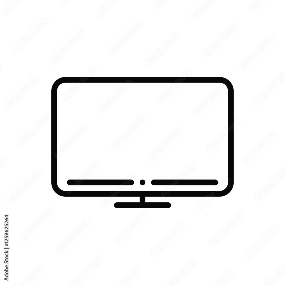 Black line icon for monitor Black line icon for monitor