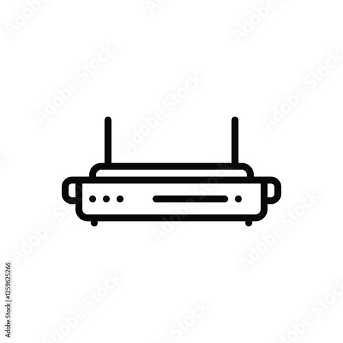 Black line icon for modem