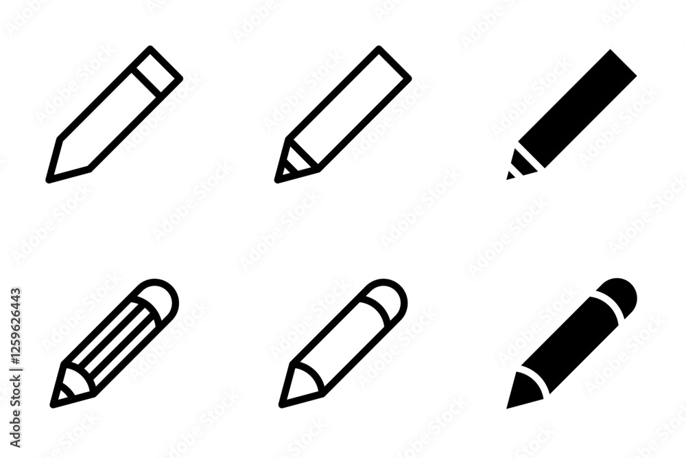 pencil icon set design template pencil icon set design template