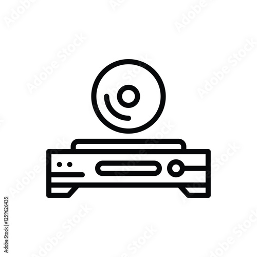 Black line icon for cd player