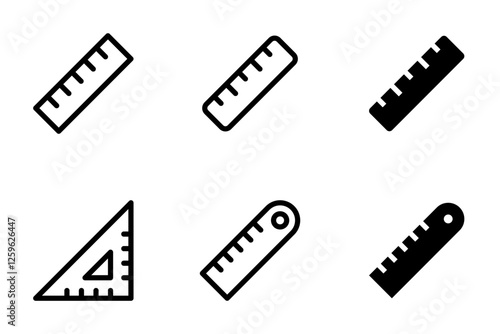 ruler icon set design template