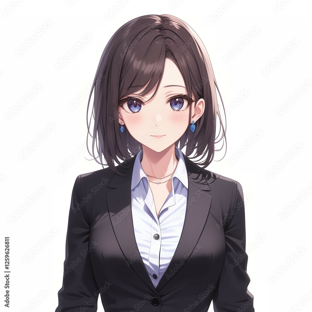 アニメ調の美少女の切り抜き用素材 アニメ調の美少女の切り抜き用素材