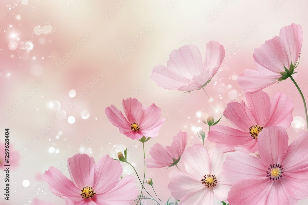 Beautiful Pink Flowers with Soft Background in Spring Garden. Beautiful Pink Flowers with Soft Background in Spring Garden.