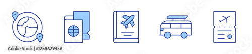 travel, visa, travel guide. Travel Icon vector illustration. Line Duotone style. Editable stroke