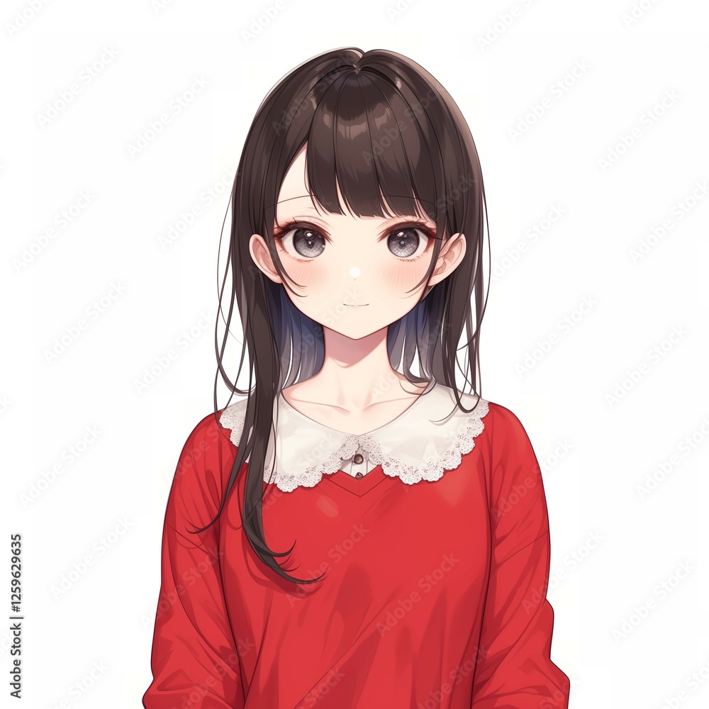 アニメ調の美少女の切り抜き用素材