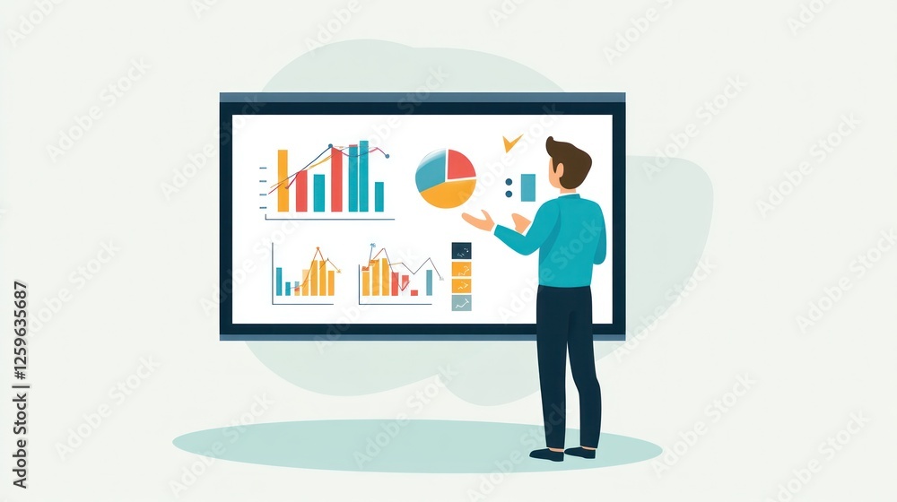 Business presentation with data charts and graphs for company strategy Business presentation with data charts and graphs for company strategy