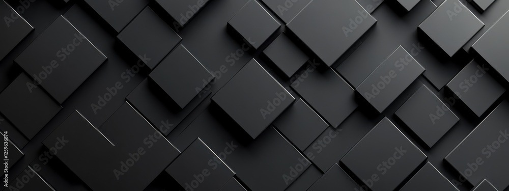Black background with geometric repetition. Banner template with white space in the center for text. Suitable for abstract minimalist wallpaper and contemporary graphic design projects. Black background with geometric repetition. Banner template with white space in the center for text. Suitable for abstract minimalist wallpaper and contemporary graphic design projects.