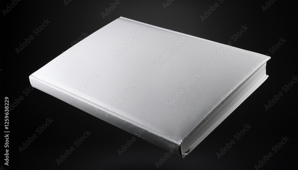 plain white thick book cover floating on black background plain white thick book cover floating on black background