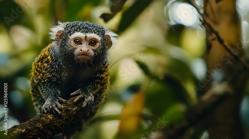 Marmoset against the background of nature