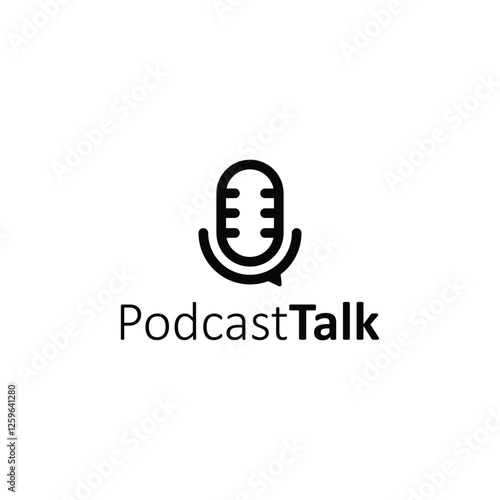 podcast talk logo icon vector