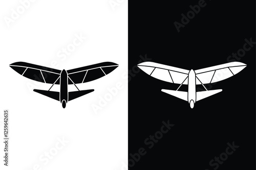 glider icon silhouette vector illustration design black white