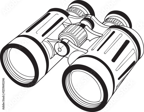  Binoculars Outline Vector Illustration