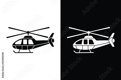 Helicopter Icon Vector. Transparent & Sleek Design