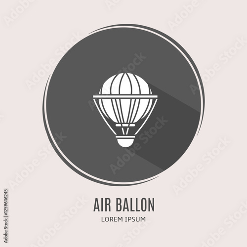 Symbol hot air ballon logo. Illustration of hot air ballon in flat. Stock vector.