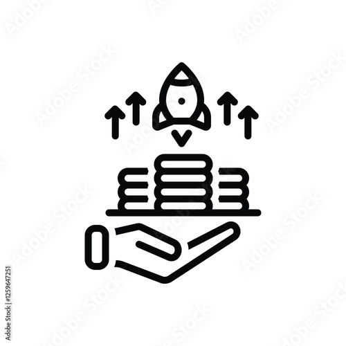 Black line icon for earn