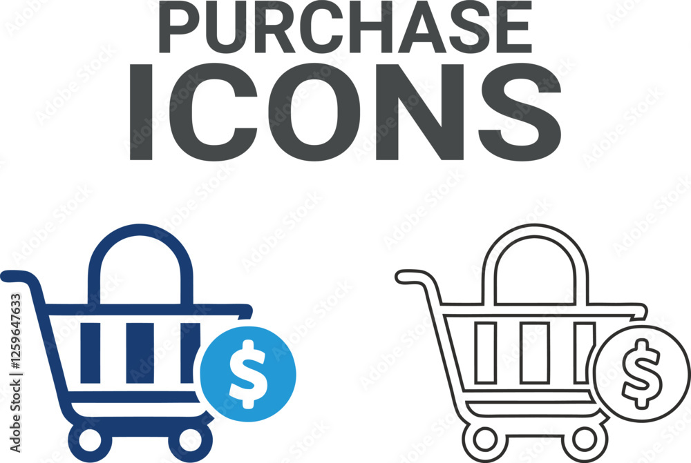 Purchase icon. Containing buy, pay, order, shop, price, payment, product, spend, receipt and more. Solid vector icons collection. Purchase icon. Containing buy, pay, order, shop, price, payment, product, spend, receipt and more. Solid vector icons collection.