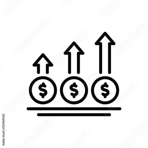 Black line icon for growth