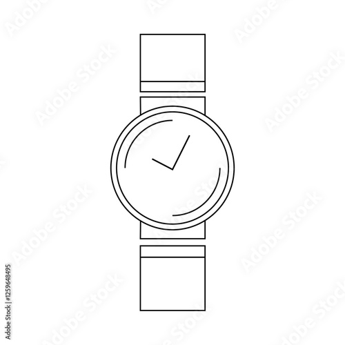 Men's wristwatches in a line art isolated on white. Stylish accessory outline.