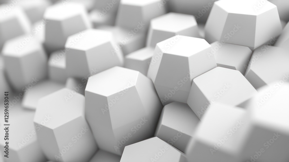 Abstract close-up of white hexagonal shapes Abstract close-up of white hexagonal shapes