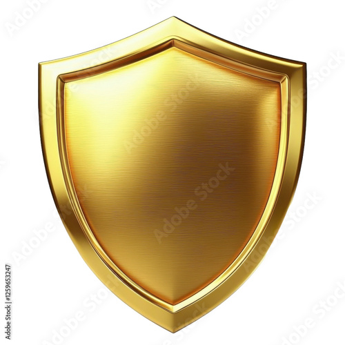 golden shield isolated on white background
