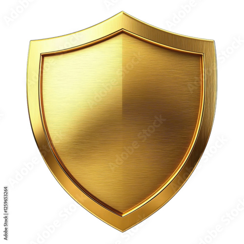 golden shield isolated on white background
