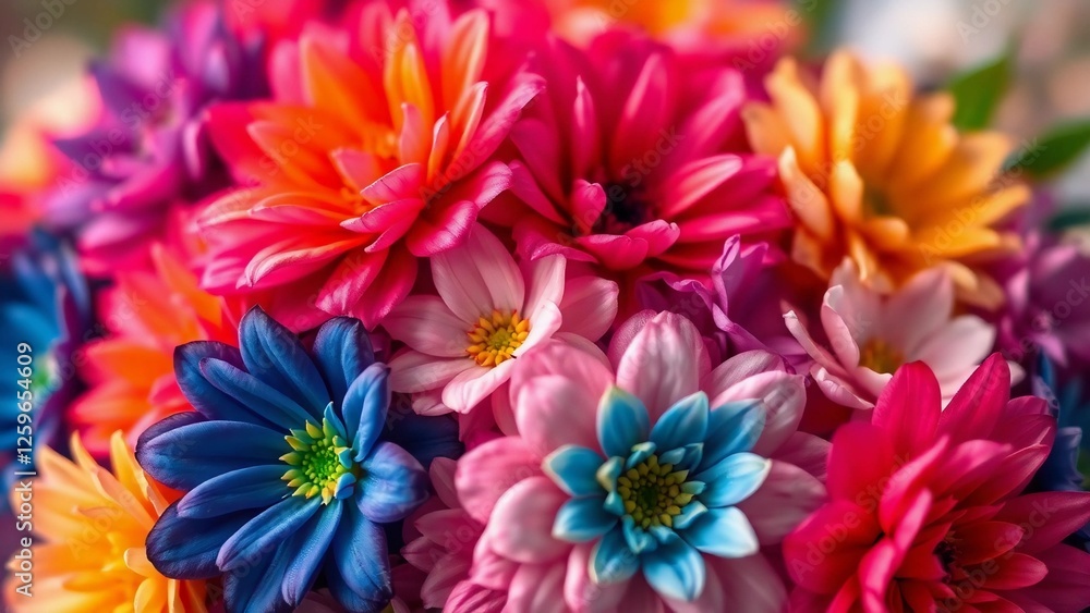 Fototapeta premium Floral Symphony: A Vivid Celebration of Color and Nature – AI-generated image